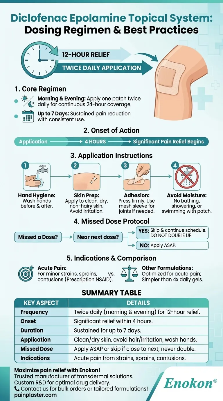 Wie lautet das Dosierungsschema für das topische Diclofenac-Epolamin-System?Optimieren Sie Ihre Schmerzlinderungsroutine Visuelle Anleitung