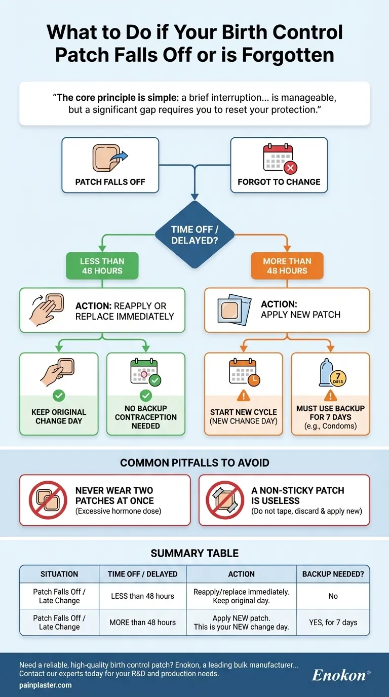 What should be done if the birth control patch is forgotten or falls off? A Guide to Staying Protected Visual Guide