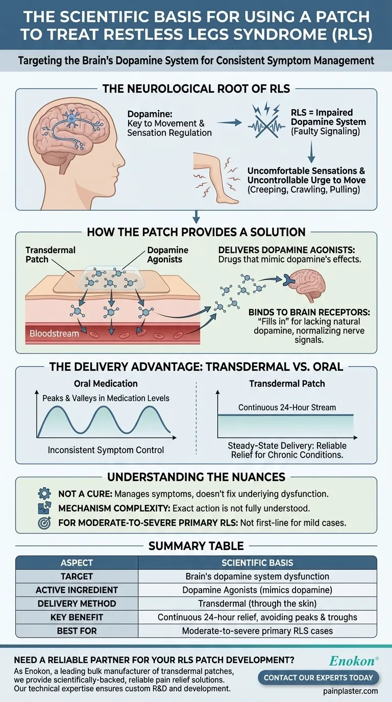 むずむず脚症候群の治療にパッチを使う科学的根拠は？ドパミン療法について ビジュアルガイド