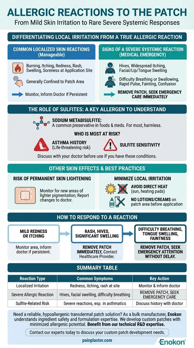 What are the potential allergic reactions related to the patch? Recognizing & Responding to Skin Irritation Visual Guide