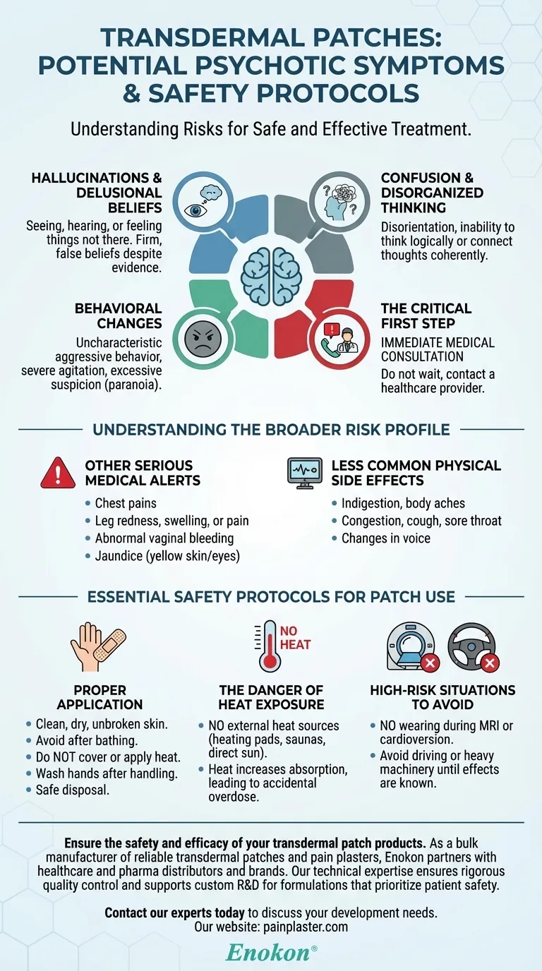パッチの使用により、どのような精神症状が現れる可能性がありますか？重篤な反応の認識と管理 ビジュアルガイド