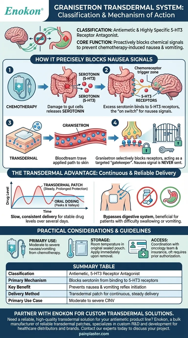 グラニセトロン経皮吸収システムの分類と作用機序は？ ビジュアルガイド