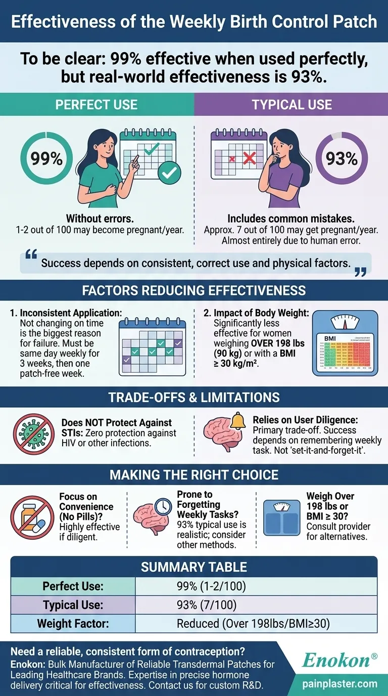按说明使用每周处方避孕贴片的效果如何？ 图解指南