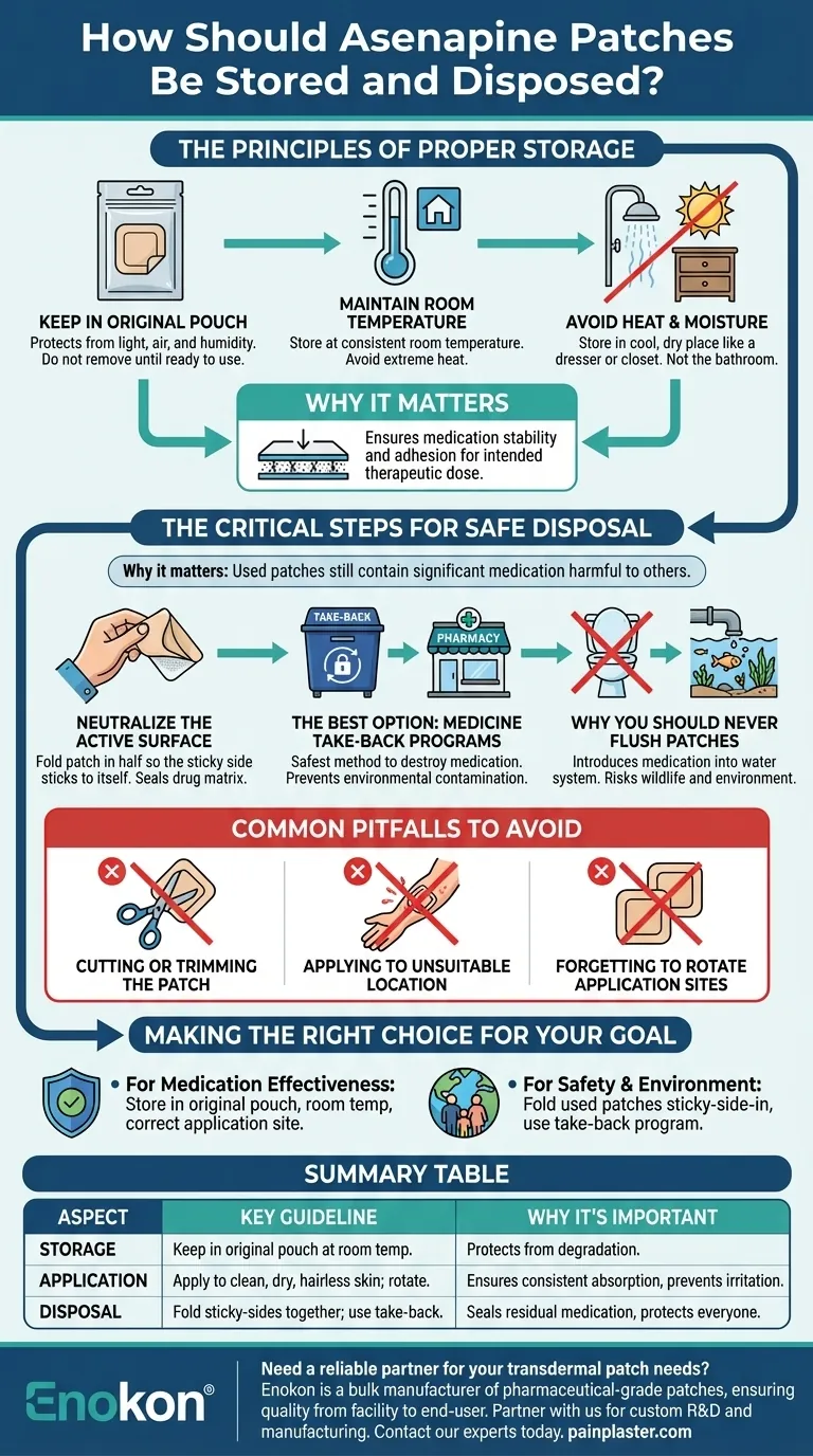 アセナピンパッチはどのように保管・廃棄すべきか？重要な安全ガイドライン ビジュアルガイド