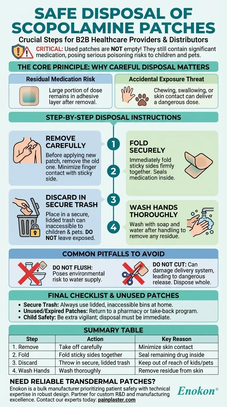 ¿Cómo debe desecharse el parche de escopolamina?Consejos de eliminación segura para prevenir riesgos Guía Visual