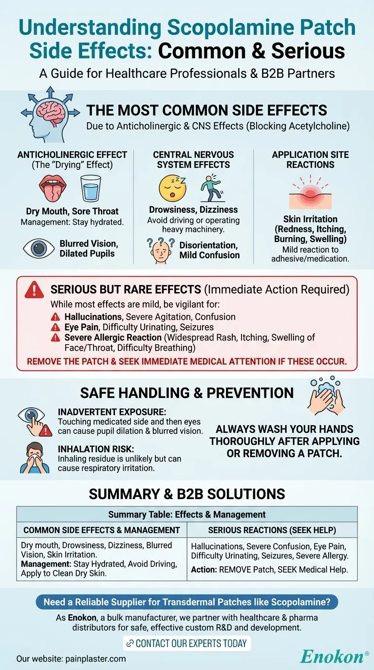 Quais são os efeitos secundários mais comuns dos adesivos de escopolamina?Gerir os riscos para uma utilização segura Guia Visual