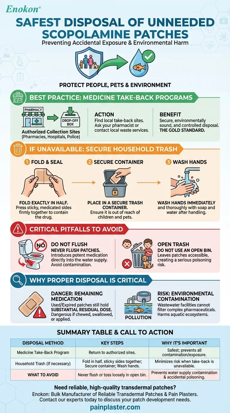 建议如何处置不需要的东莨菪碱贴片？安全环保的处理指南 图解指南