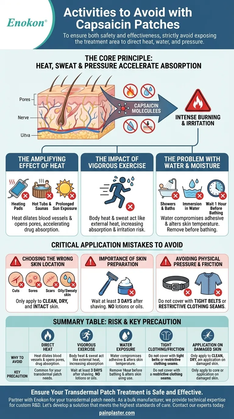贴敷辣椒素贴片时应避免哪些活动？主要安全注意事项 图解指南