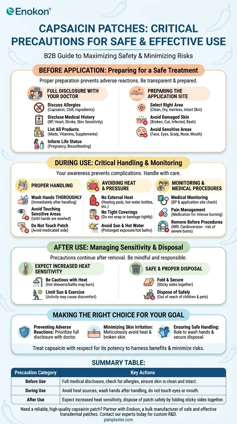 カプサイシンパッチを使用する前に守るべき特別な注意事項とは？効果的な使用のための重要な安全上のヒント ビジュアルガイド