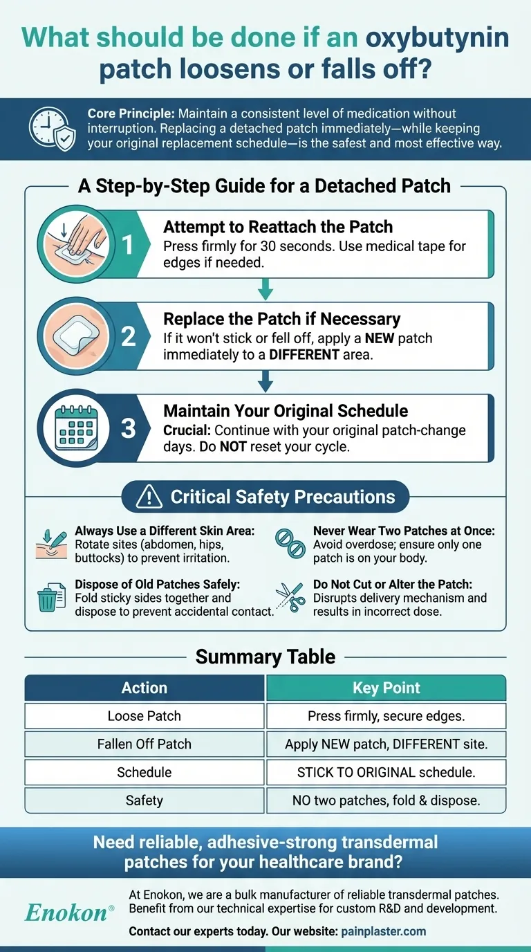 オキシブチニンパッチが緩んだり剥がれたりした場合はどうすればよいですか？効果的な治療を確実にするための主なステップ ビジュアルガイド
