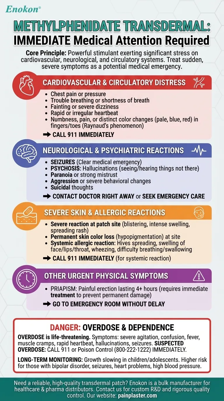 Какие серьезные побочные эффекты требуют немедленного обращения к врачу при использовании метилфенидата трансдермального? Визуальное руководство