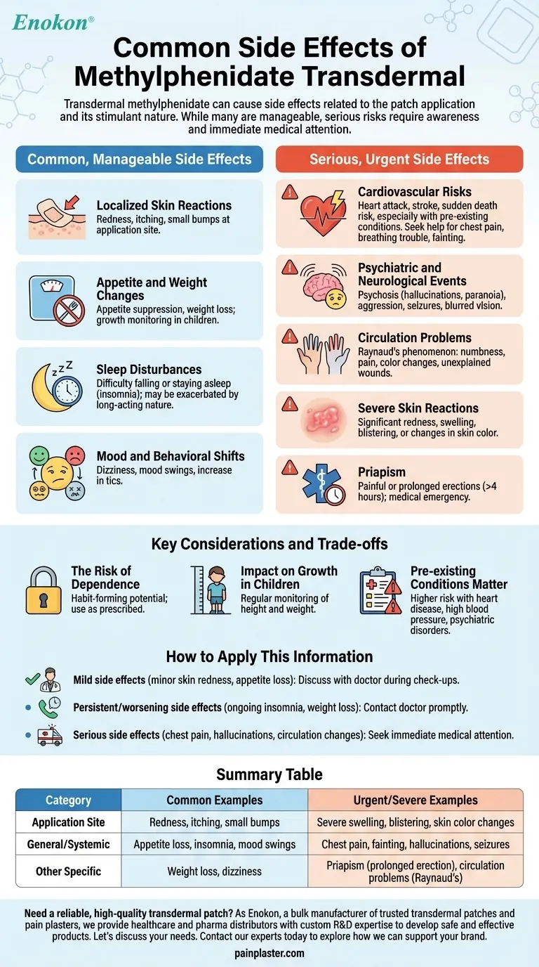 Quais são os efeitos secundários mais frequentes do metilfenidato transdérmico?Principais riscos e sugestões de gestão Guia Visual