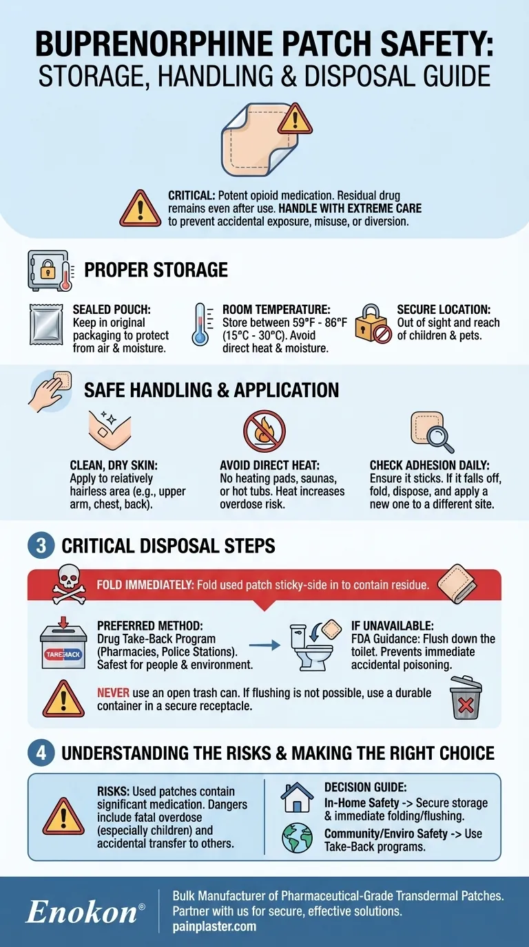 ブプレノルフィンパッチはどのように保管・廃棄すべきか？重要な安全ガイドライン ビジュアルガイド