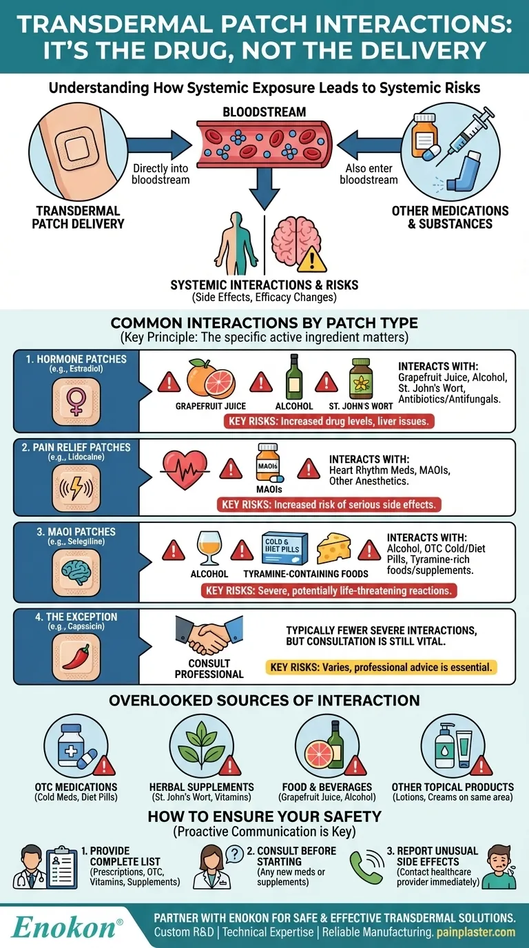 Como é que outros medicamentos podem interagir com o adesivo transdérmico?Evitar combinações perigosas de medicamentos Guia Visual