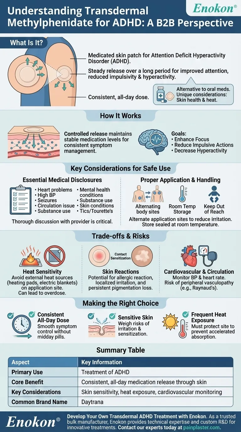 経皮吸収型メチルフェニデートは何の治療に使われますか？パッチによるADHD管理ガイド ビジュアルガイド