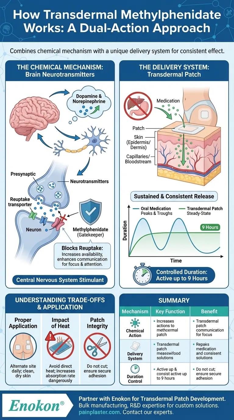 経皮吸収型メチルフェニデートは体内でどのように働くのか？そのメカニズムと効能を理解する ビジュアルガイド