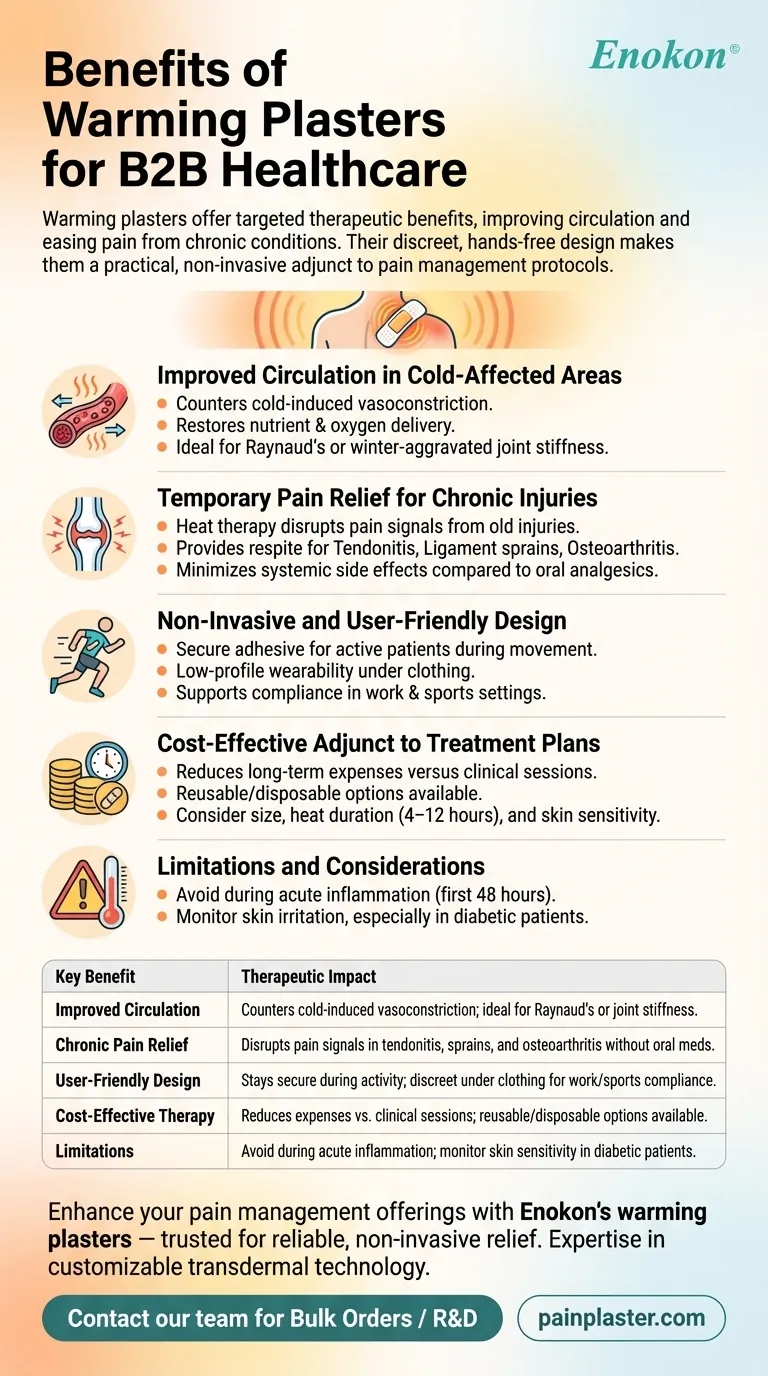 Quais são os benefícios dos pensos térmicos?Alívio direcionado para a dor e a circulação Guia Visual
