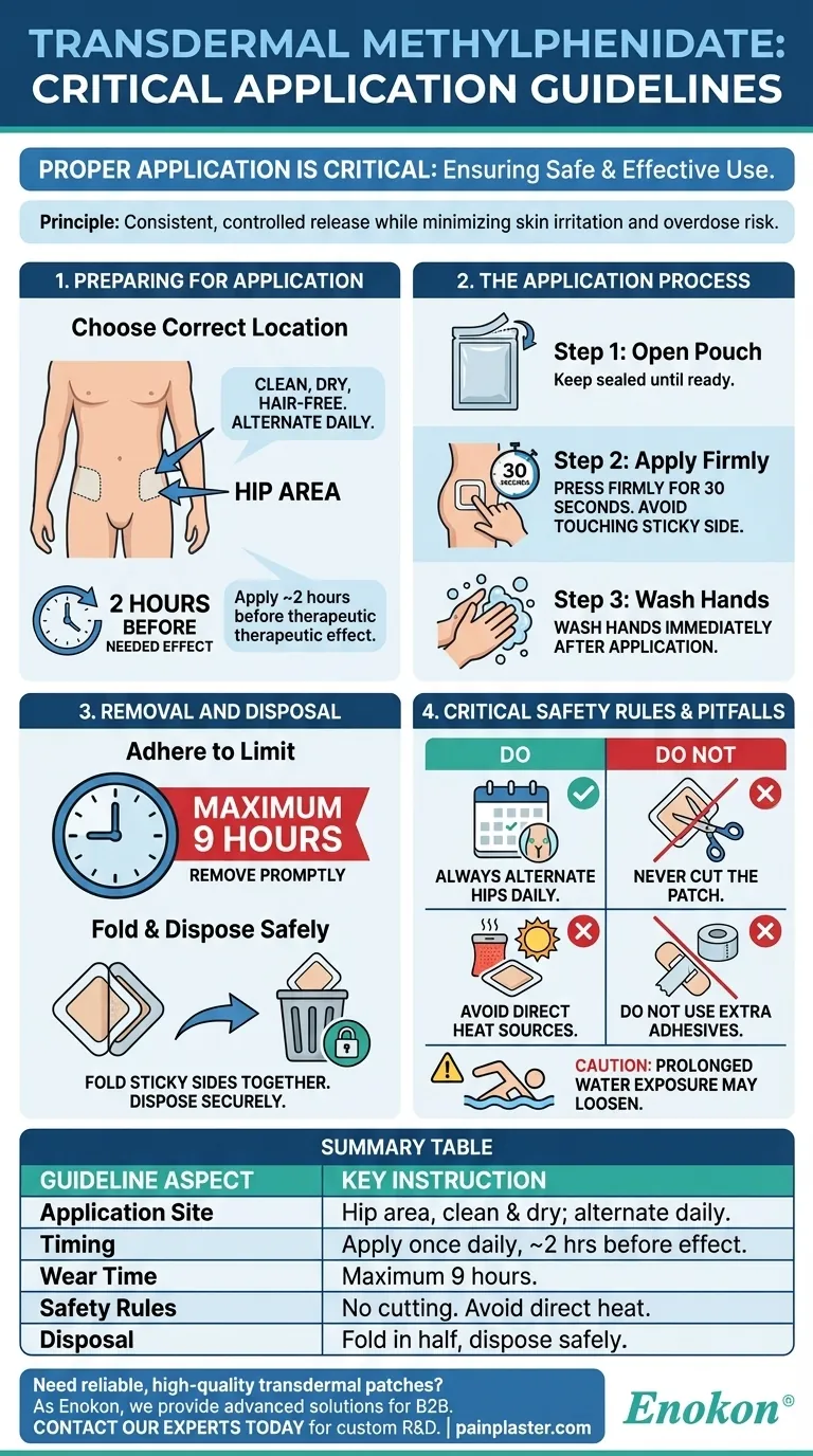 Quais são as diretrizes de aplicação do metilfenidato transdérmico?Otimizar o tratamento da PHDA de forma segura Guia Visual