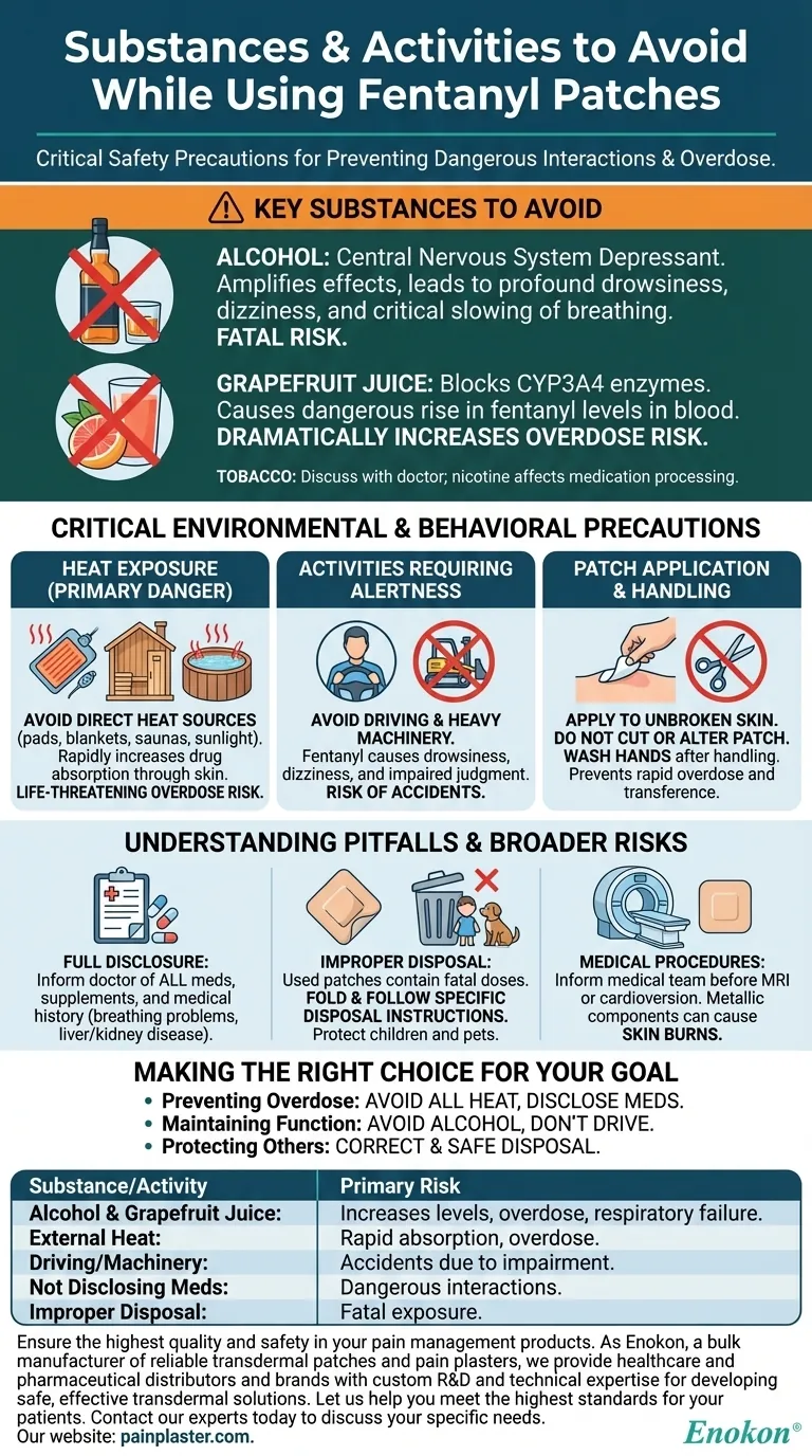 What substances should be avoided while using fentanyl patches? A Guide to Prevent Dangerous Interactions Visual Guide