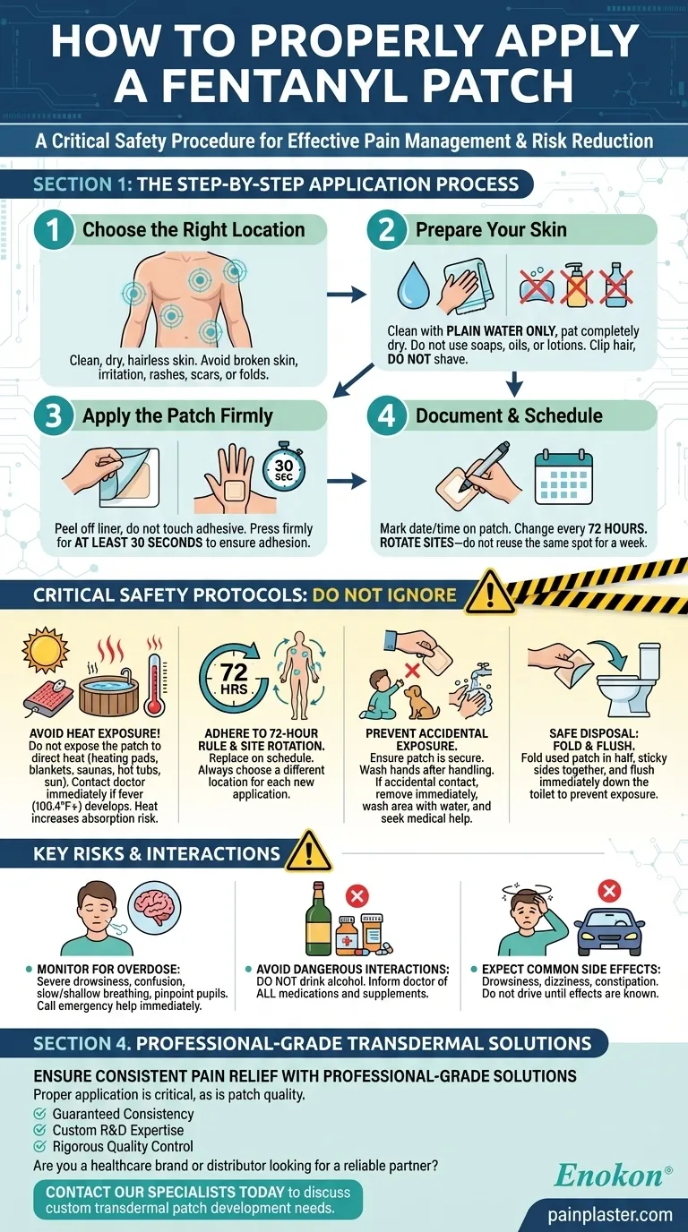 Como é que os pensos de fentanilo devem ser aplicados corretamente?Passos essenciais para uma utilização segura e eficaz Guia Visual