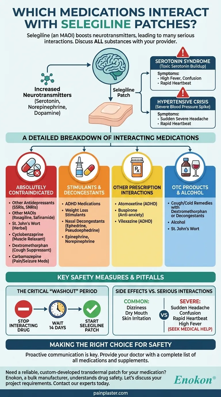 ¿Qué medicamentos interaccionan con los parches de selegilina?Evite combinaciones peligrosas de medicamentos Guía Visual
