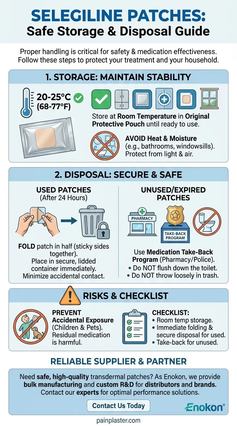 セレギリンパッチはどのように保管・廃棄されるべきですか？重要な安全ガイドライン ビジュアルガイド