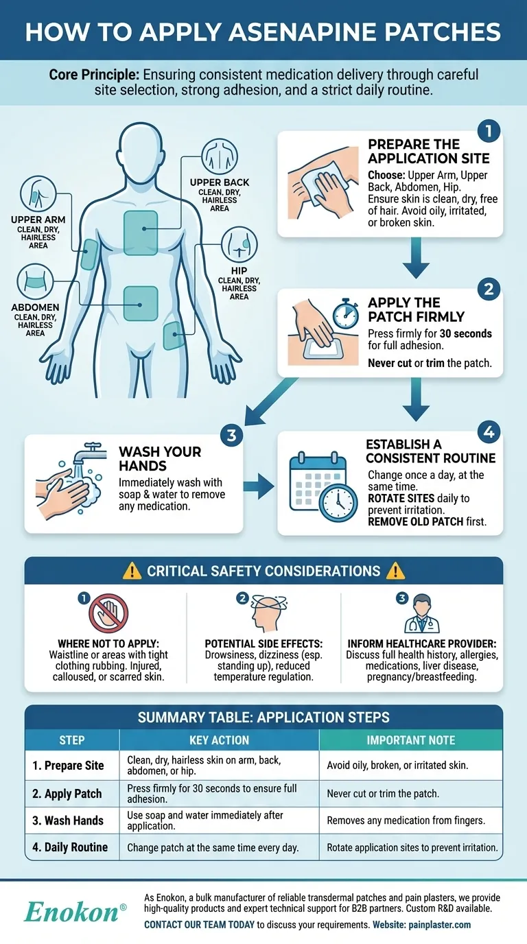 アセナピンパッチはどのように貼付すべきか？最適な使用のためのステップバイステップガイド ビジュアルガイド