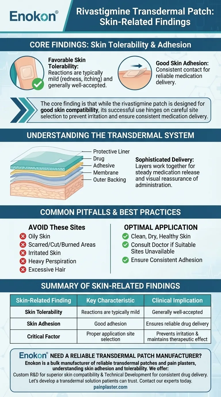 リバスチグミン経皮吸収型パッチの皮膚関連所見は？患者のアドヒアランスに対する主な利点 ビジュアルガイド