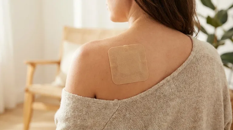 Qual é a vantagem sugerida do adesivo transdérmico como terapia antitússica não específica e que precauções são aconselhadas?