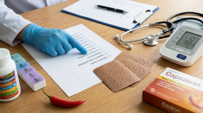 カプサイシン・パッチを使用する前に報告すべき状態とは?安全な疼痛緩和の確保