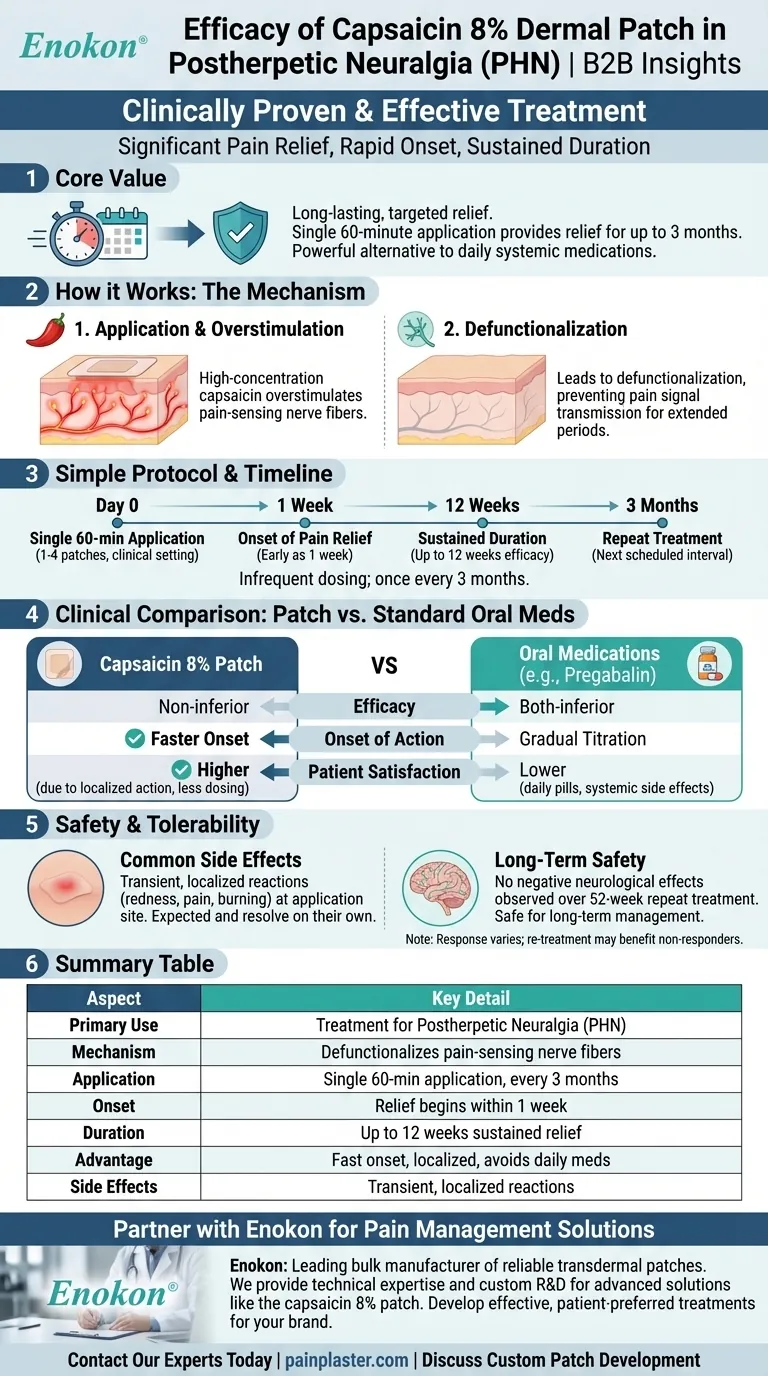 Qual é a eficácia do penso dérmico de capsaicina 8% na nevralgia pós-herpética?Alívio rápido e duradouro da dor Guia Visual