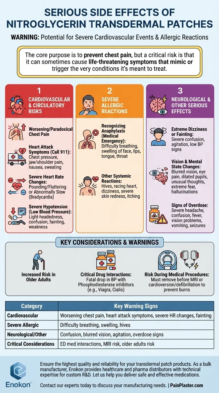 What are the serious side effects of nitroglycerin transdermal? Critical Risks for Patient Safety Visual Guide
