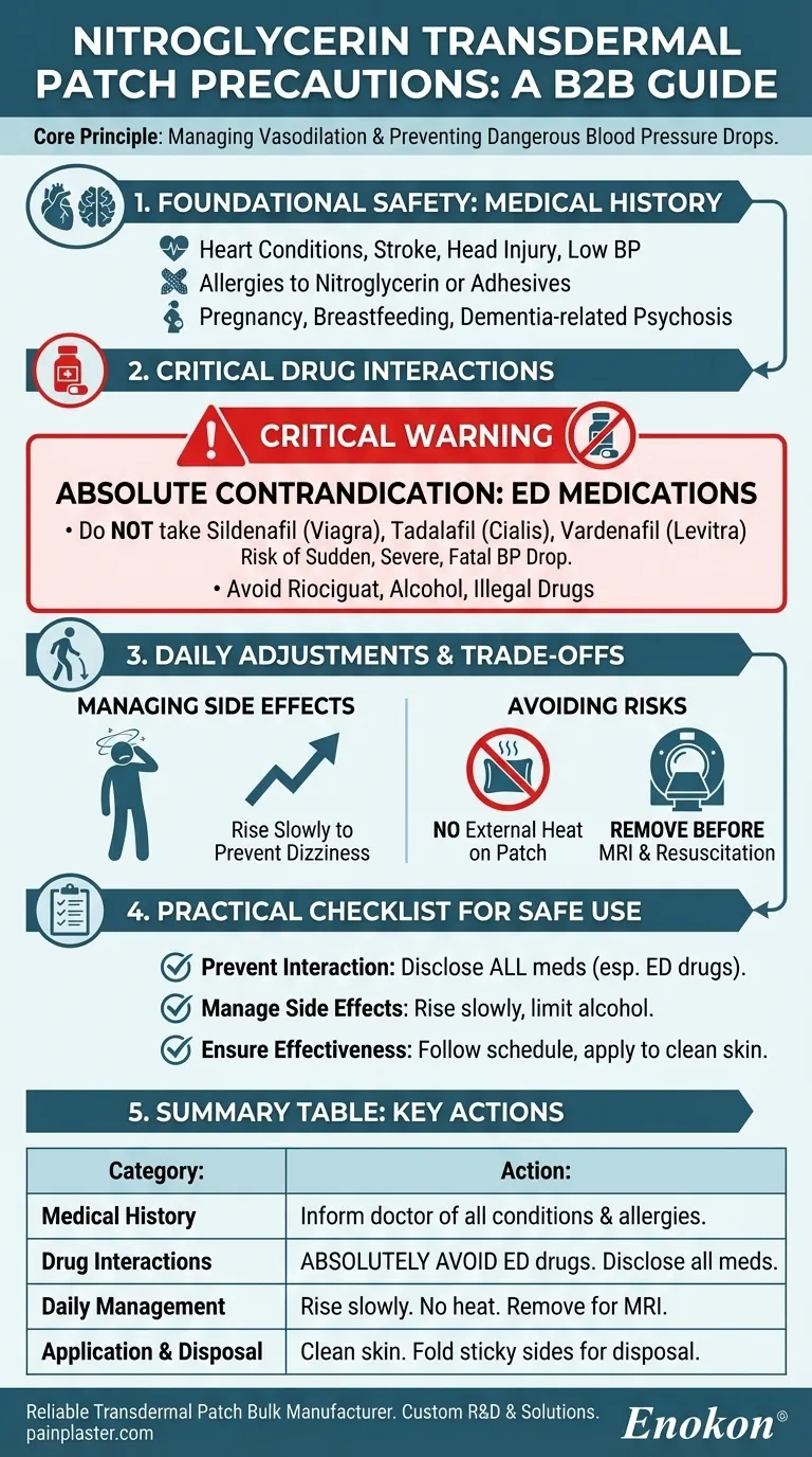 ニトログリセリン経皮吸収型製剤を使用する前に、どのような注意を払うべきか？患者にとって重要な安全上のヒント ビジュアルガイド