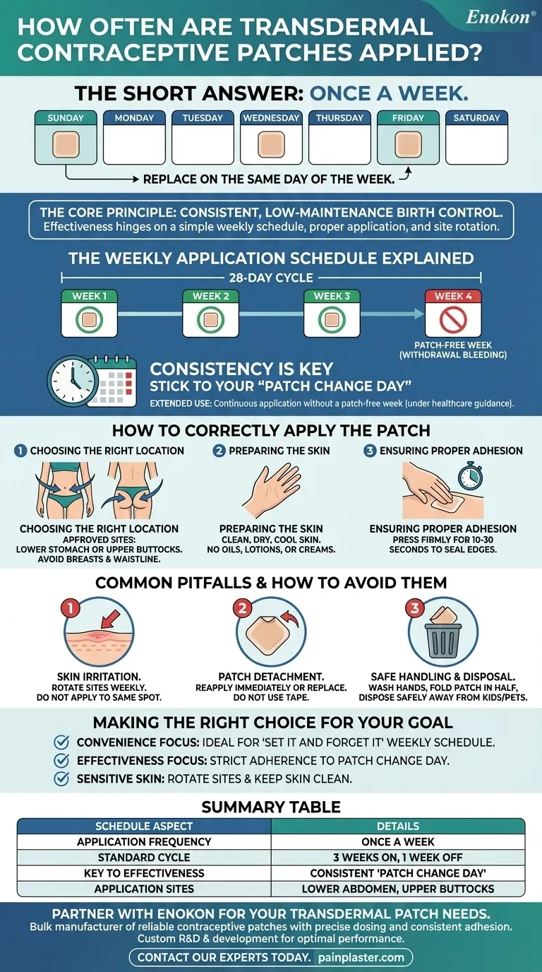 透皮避孕贴多长时间贴一次？每周方便解释 图解指南