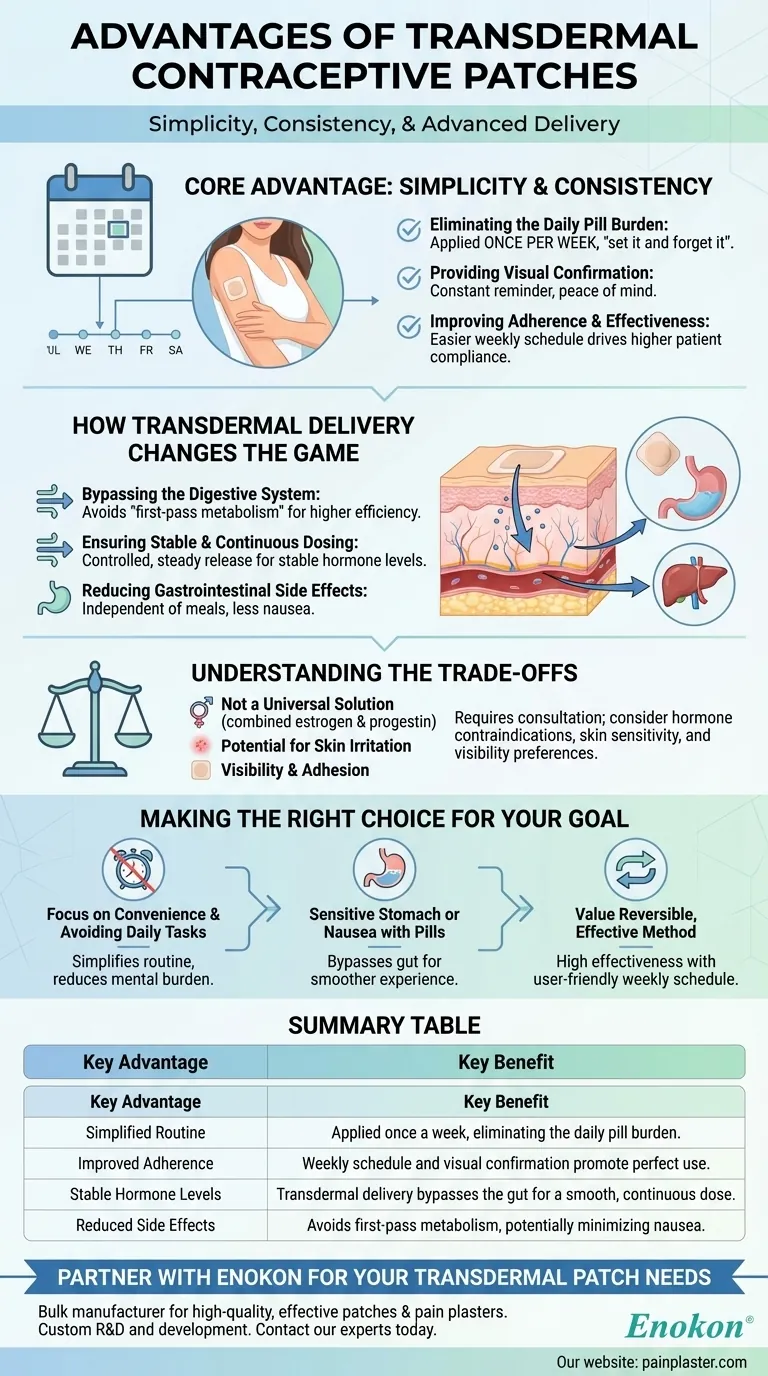 Quais são as vantagens dos adesivos contraceptivos transdérmicos?Controlo de natalidade prático e eficaz Guia Visual