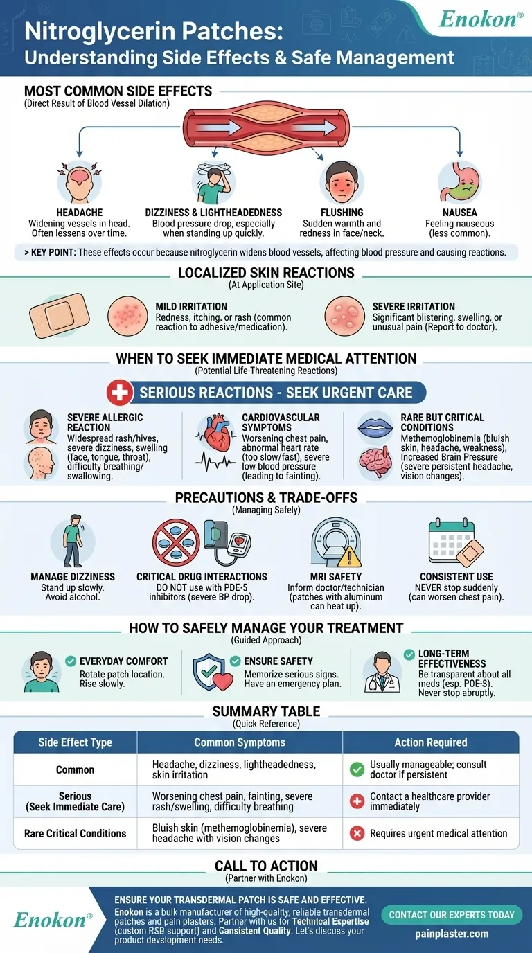 Quali sono i possibili effetti collaterali dei cerotti alla nitroglicerina?Rischi principali e suggerimenti per la gestione Guida Visiva