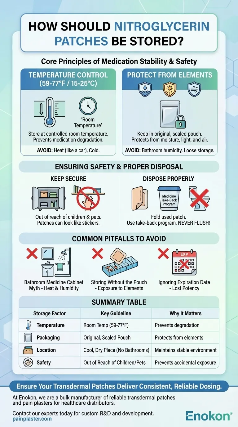 How should nitroglycerin patches be stored? Ensure Medication Effectiveness and Safety Visual Guide