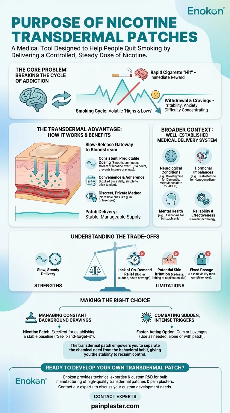 Для чего нужны никотиновые трансдермальные пластыри?Более безопасный путь к отказу от курения Визуальное руководство