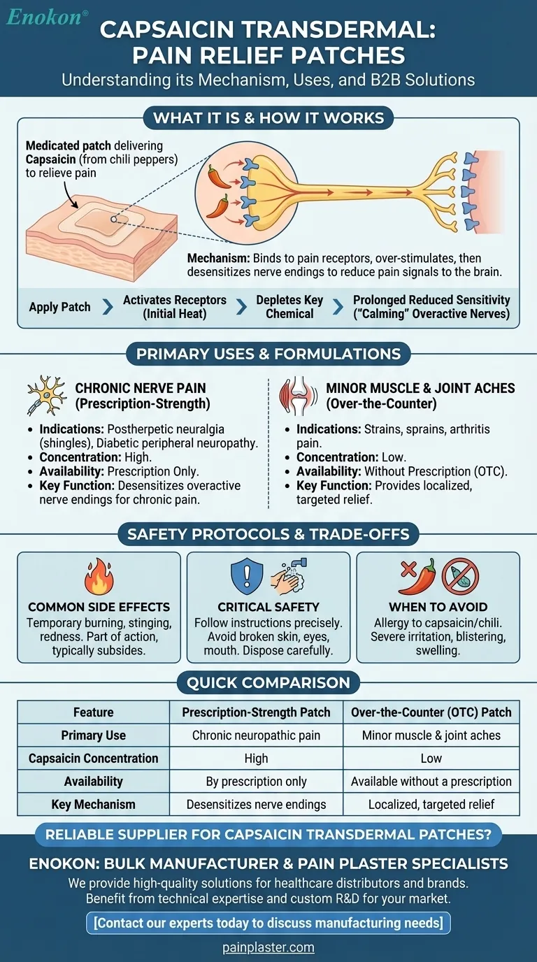 カプサイシン経皮吸収型製剤とその主な用途とは？全身的副作用のない標的疼痛緩和 ビジュアルガイド
