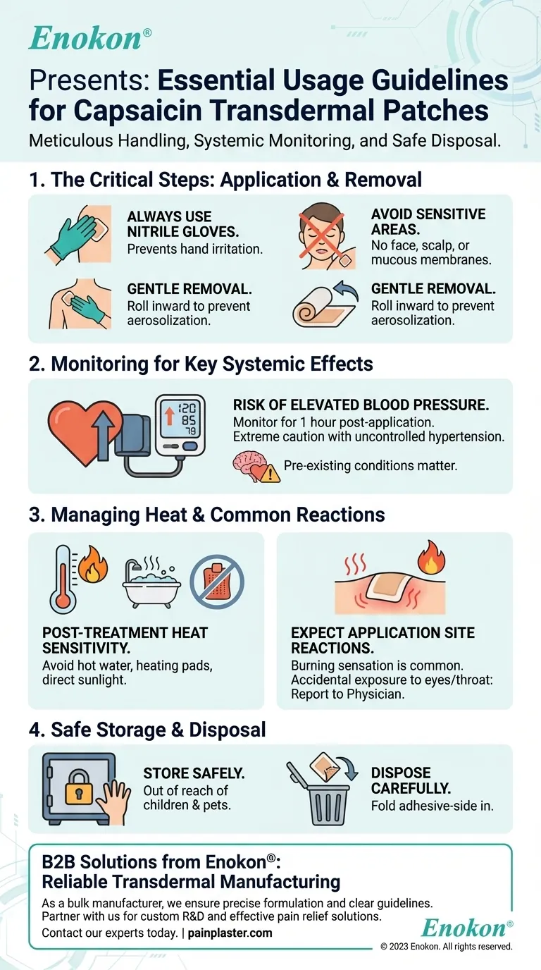 Quelles sont les autres directives d'utilisation de la capsaïcine transdermique ?Application sûre et bonnes pratiques Guide Visuel