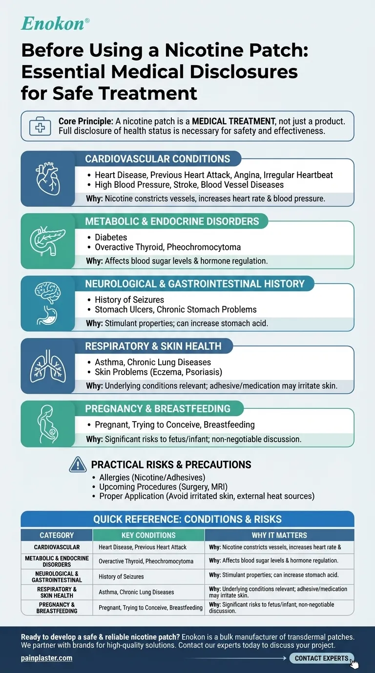 ニコチンパッチ使用前にケアチームに知らせるべき病状とは？安全に禁煙するために ビジュアルガイド