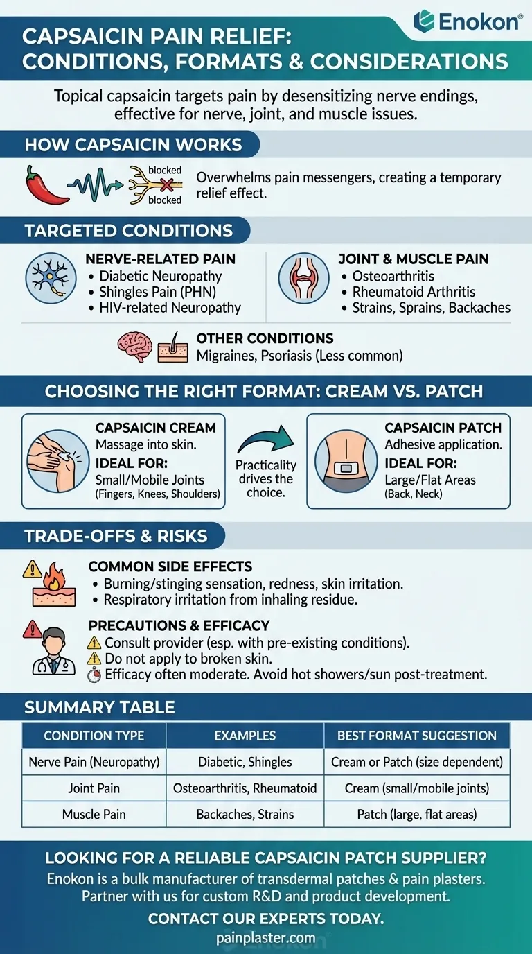 캡사이신 크림과 패치는 어떤 증상을 완화하는 데 도움이 될 수 있나요?효과적인 통증 관리 솔루션 시각적 가이드