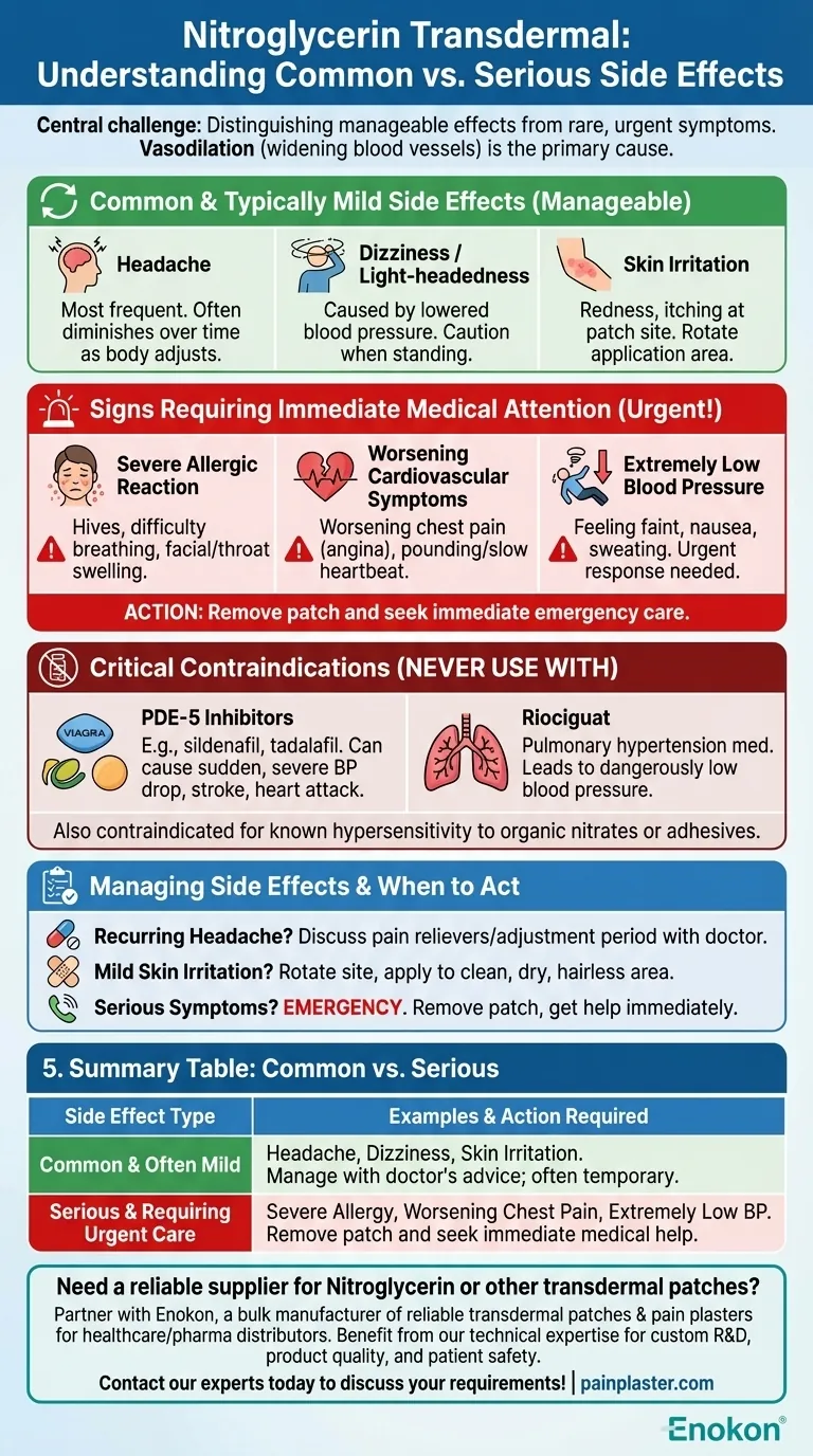 ニトログリセリン経皮吸収型製剤の一般的な副作用は？主なリスクと安全性のヒント ビジュアルガイド