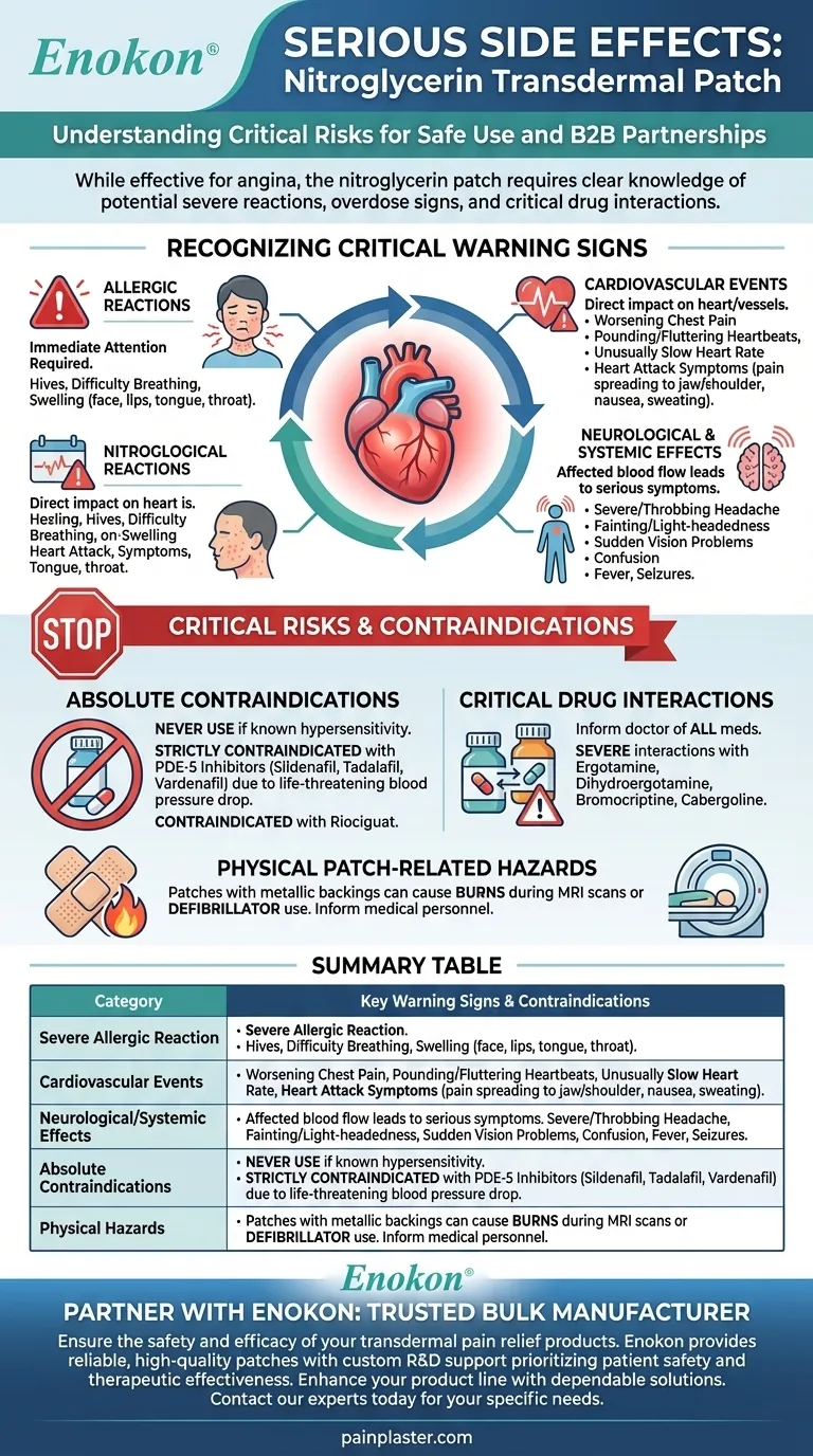 What serious side effects are associated with Nitroglycerin Transdermal? A Guide to Critical Risks and Safe Use Visual Guide
