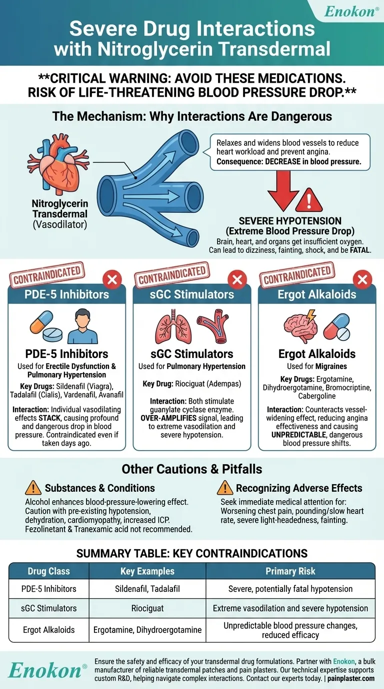 Какие препараты имеют серьезные взаимодействия с Нитроглицерином Трансдермальным?Избегайте опасных комбинаций Визуальное руководство