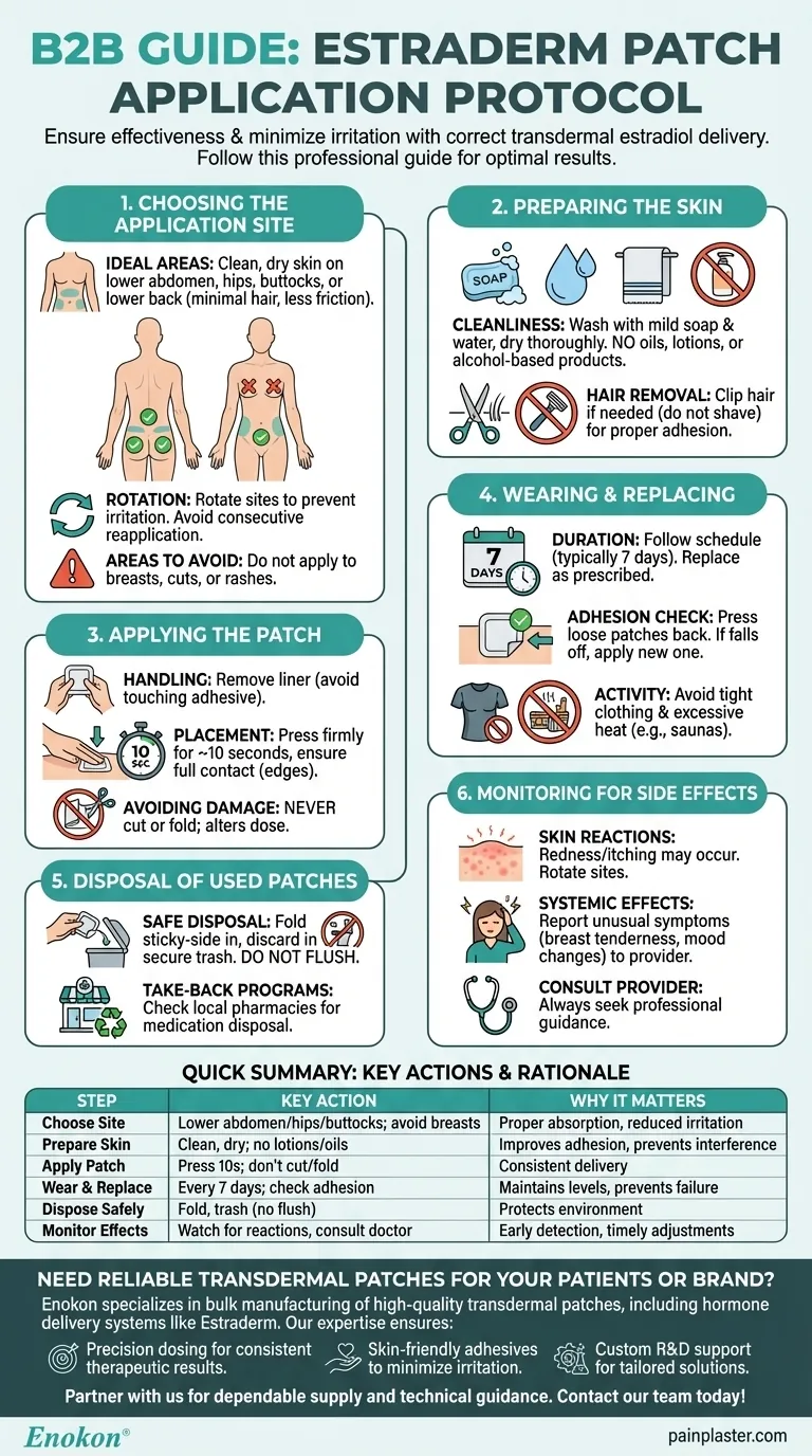 How should Estraderm patches be applied? A Step-by-Step Guide for Safe & Effective Use Visual Guide