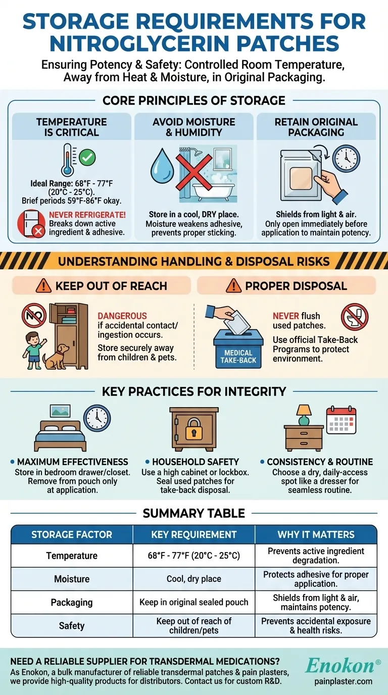 Каковы требования к хранению нитроглицериновых пластырей?Обеспечение безопасности и эффективности Визуальное руководство