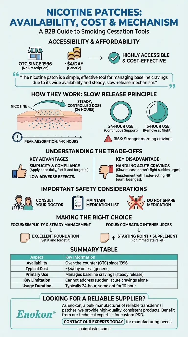 Qual a disponibilidade dos adesivos de nicotina e qual o seu custo?Cessação do Tabagismo Acessível e Económica Guia Visual