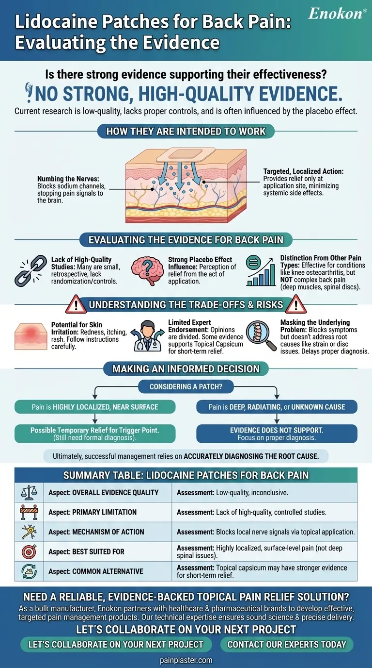 Gibt es stichhaltige Beweise für die Wirksamkeit von Lidocain-Pflastern bei Rückenschmerzen? Visuelle Anleitung