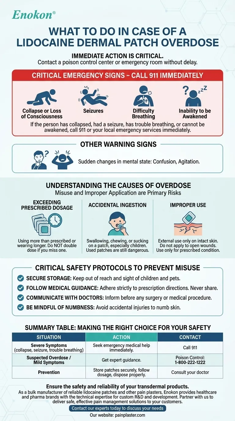 如果过量使用利多卡因皮肤贴剂，应该怎么办？紧急步骤和预防 图解指南